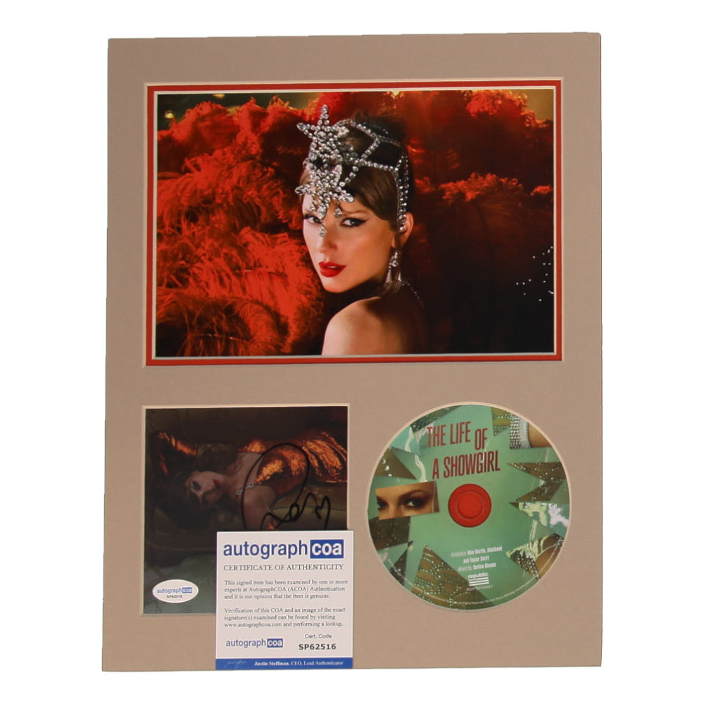 Taylor Swift Signed "The Life of a Showgirl" 11x14 Matted CD Insert Display (ACOA)