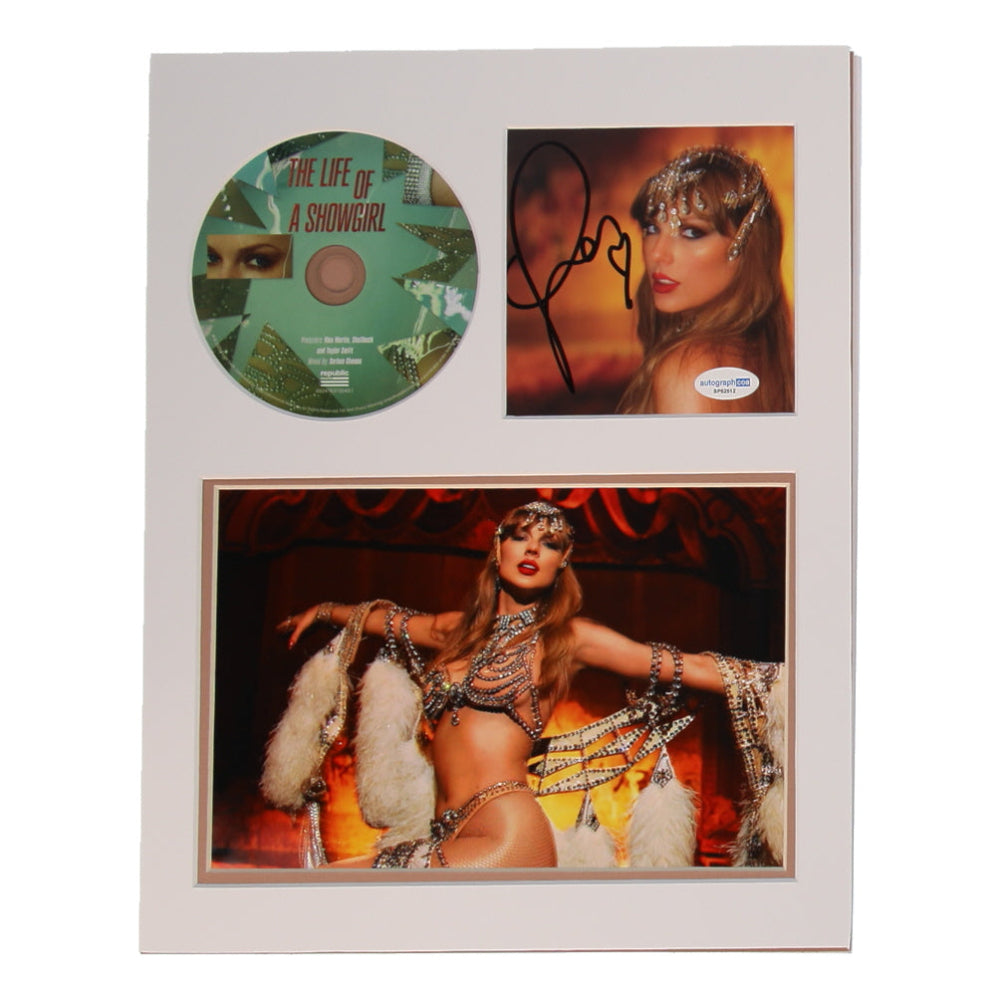 Taylor Swift Signed "The Life of a Showgirl" 11x14 Matted CD Insert Display (ACOA) (2)