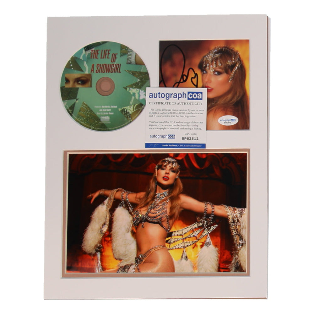 Taylor Swift Signed "The Life of a Showgirl" 11x14 Matted CD Insert Display (ACOA) (2)