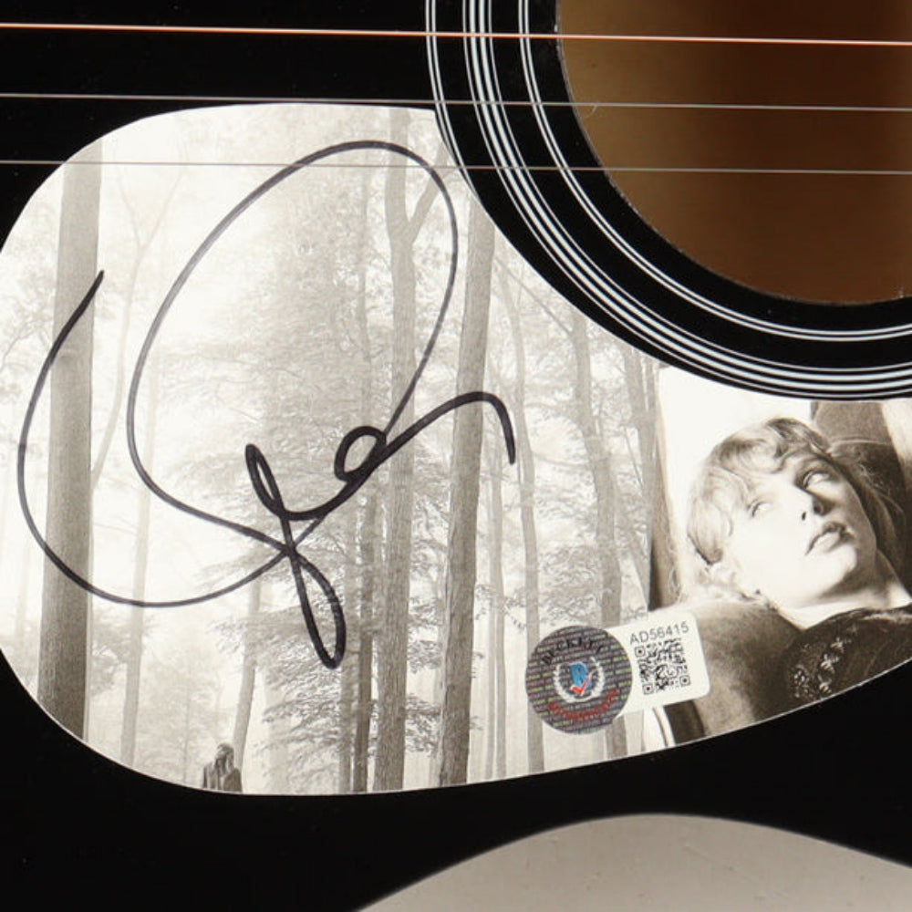 Taylor Swift Signed 38&quot; Black &quot;Folklore&quot; Acoustic Guitar (Beckett)