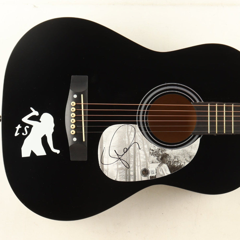 Taylor Swift Signed 38" Black "Folklore" Acoustic Guitar with TS Logo (Beckett LOA)