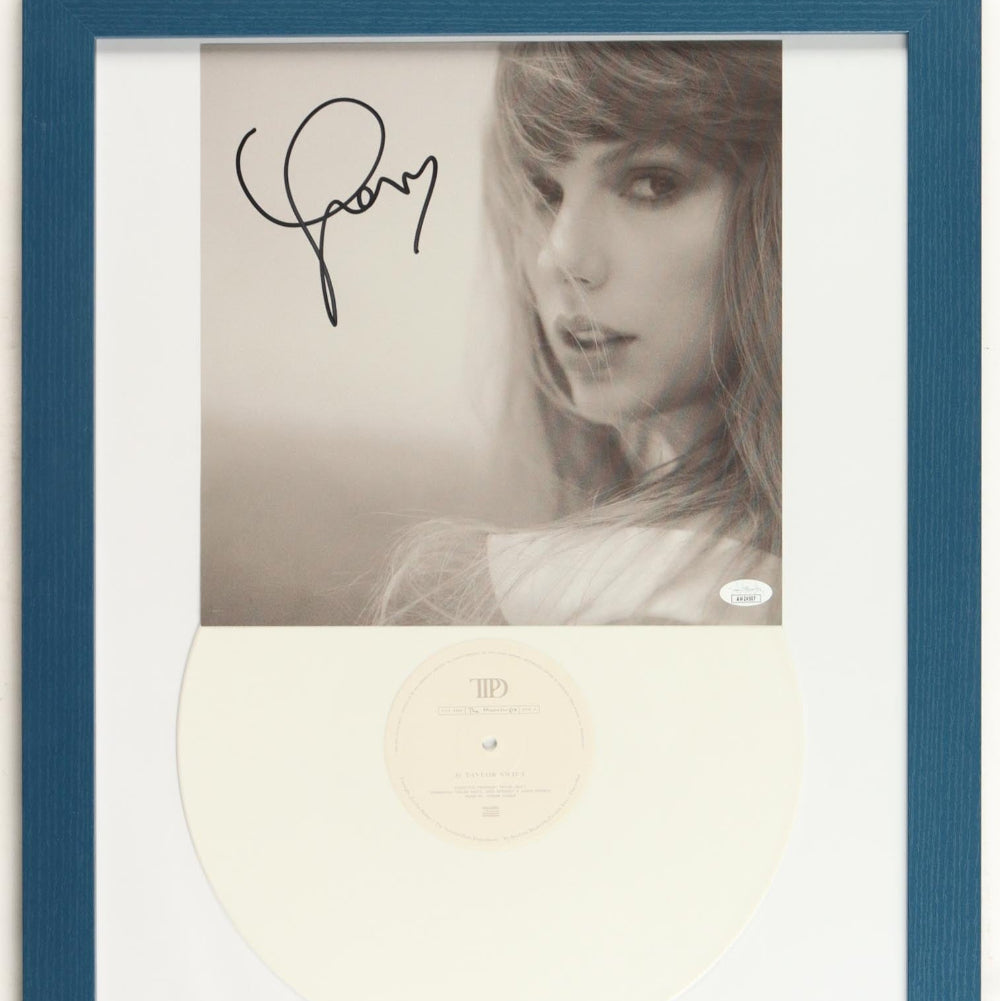 Taylor Swift Long Signature "The Tortured Poets Department" Vinyl Record Album Display (JSA)