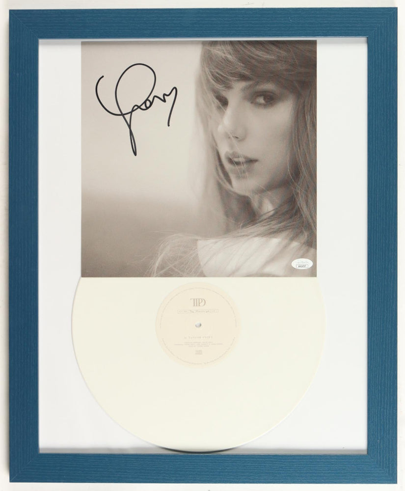 Taylor Swift Long Signature "The Tortured Poets Department" Vinyl Record Album Display (JSA)