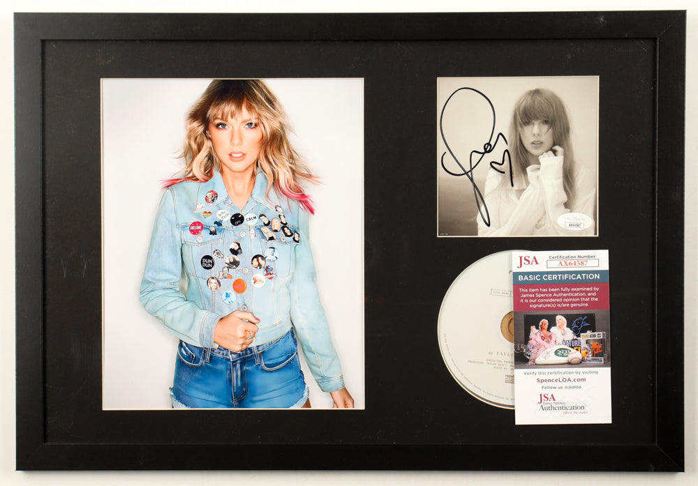 Taylor Swift Signed with &quot;Heart&quot; Framed &quot;The Tortured Poets Department&quot; CD Album Insert Display With Disc (JSA)(3)