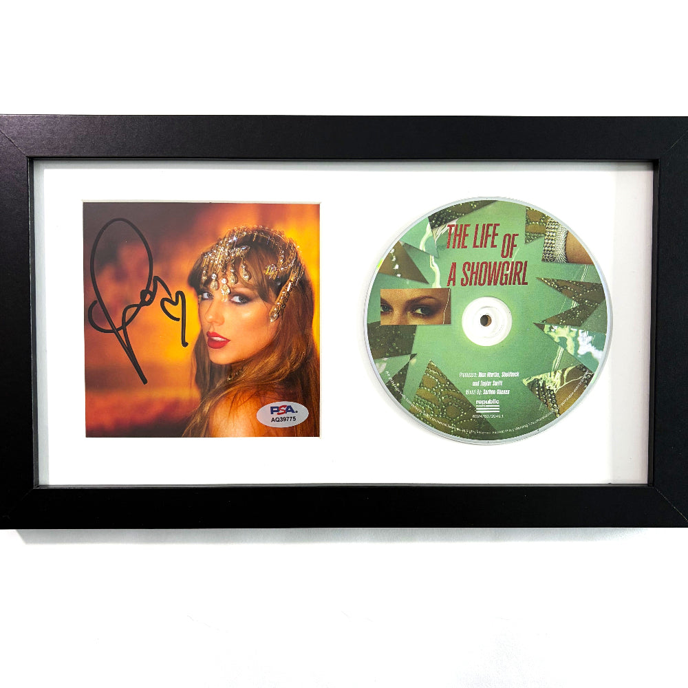 Taylor Swift Signed "The Life of a Showgirl" Horizontal Framed CD Insert Display (1) (PSA)