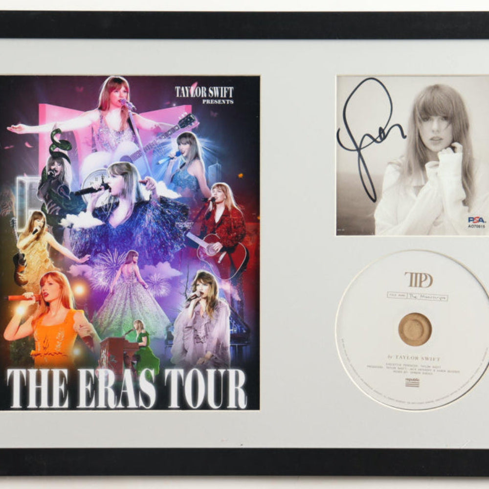 Taylor Swift Signed Framed "The Tortured Poets Department" CD Album Insert Display With Disc (PSA)(9)