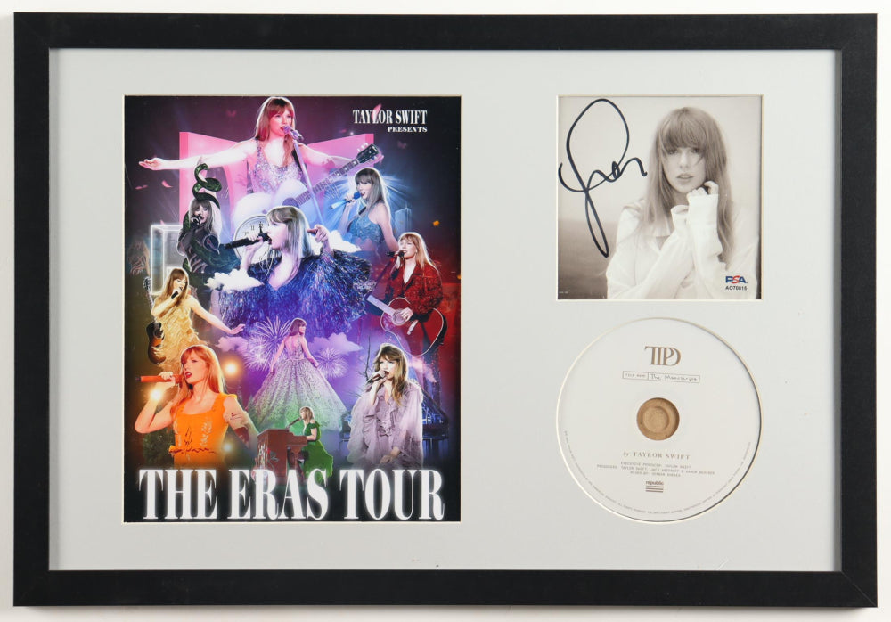 Taylor Swift Signed Framed "The Tortured Poets Department" CD Album Insert Display With Disc (PSA)(9)