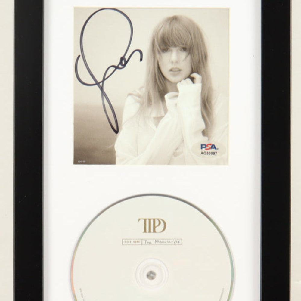 Taylor Swift Signed "The Tortured Poets Department" CD Album Insert Framed Display With Disc (PSA)