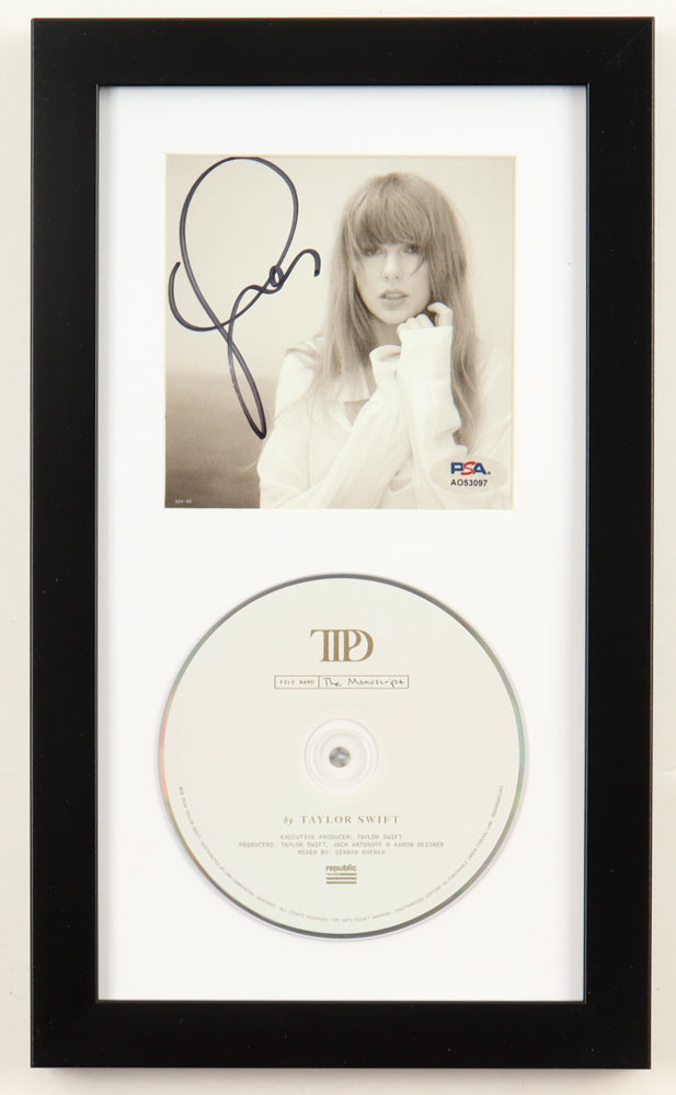 Taylor Swift Signed "The Tortured Poets Department" CD Album Insert Framed Display With Disc (PSA)