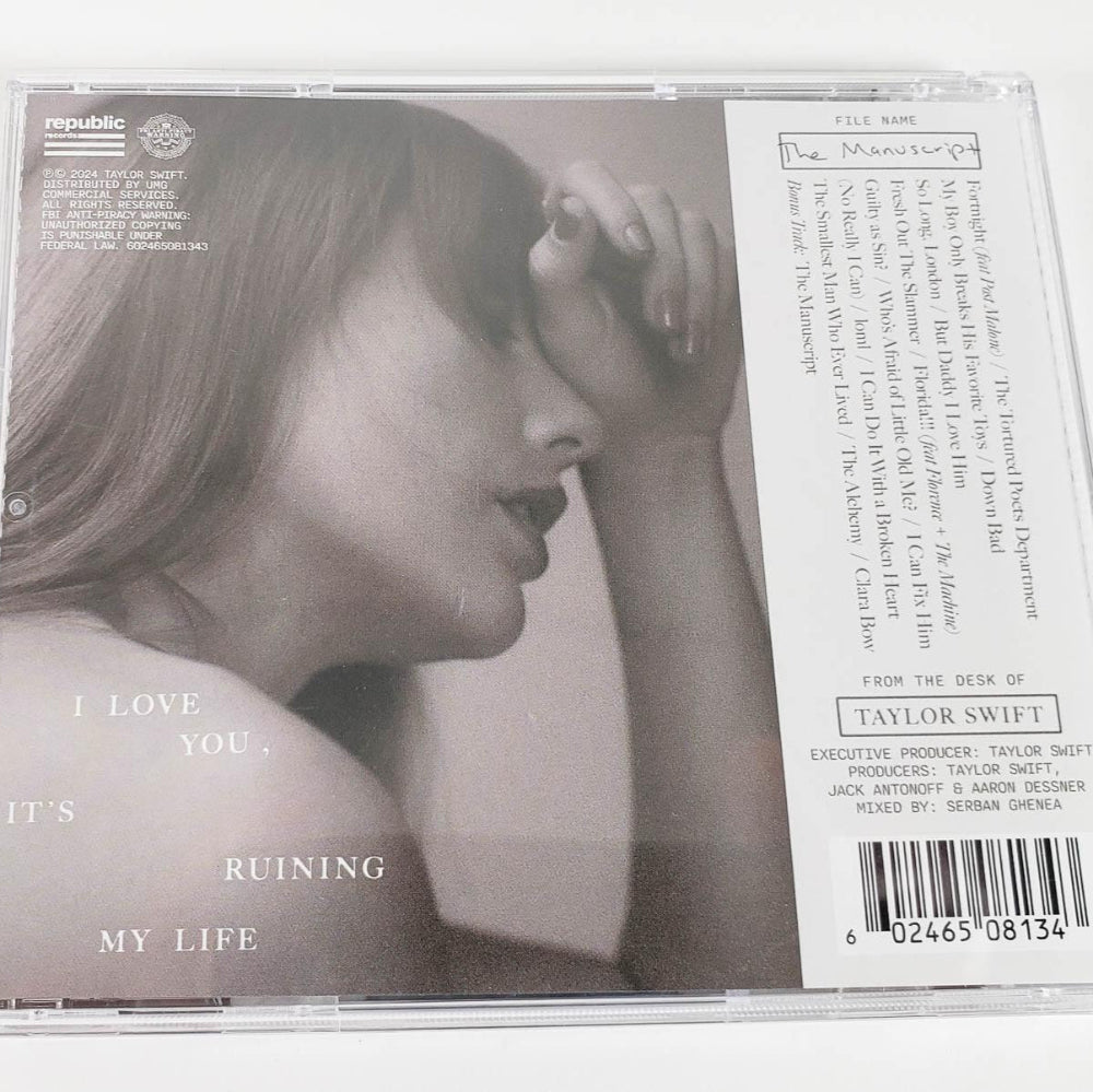 Taylor Swift Signed &quot;The Tortured Poets Department&quot; CD Insert With Case &amp; Disc(1)
