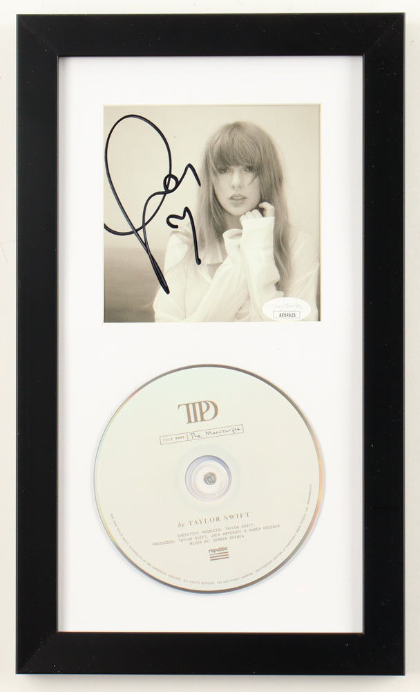 Taylor Swift Signed with a "Heart" "Tortured Poets Department" CD Insert Display with Disc (JSA)