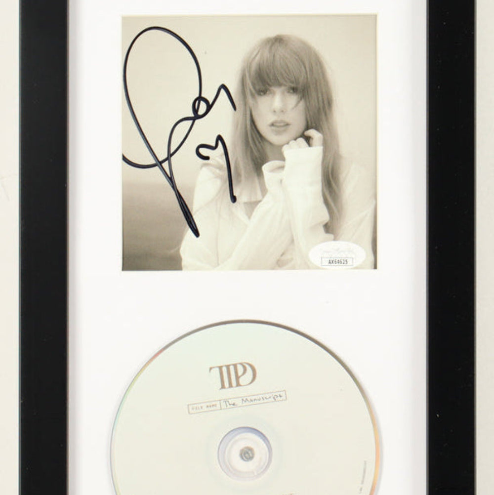 Taylor Swift Signed with a "Heart" "Tortured Poets Department" CD Insert Display with Disc (JSA)