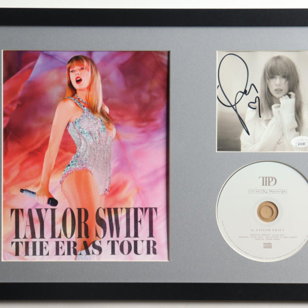 Taylor Swift Signed with "Heart" "Tortured Poets Department" CD Framed Insert Display with Disc (JSA)