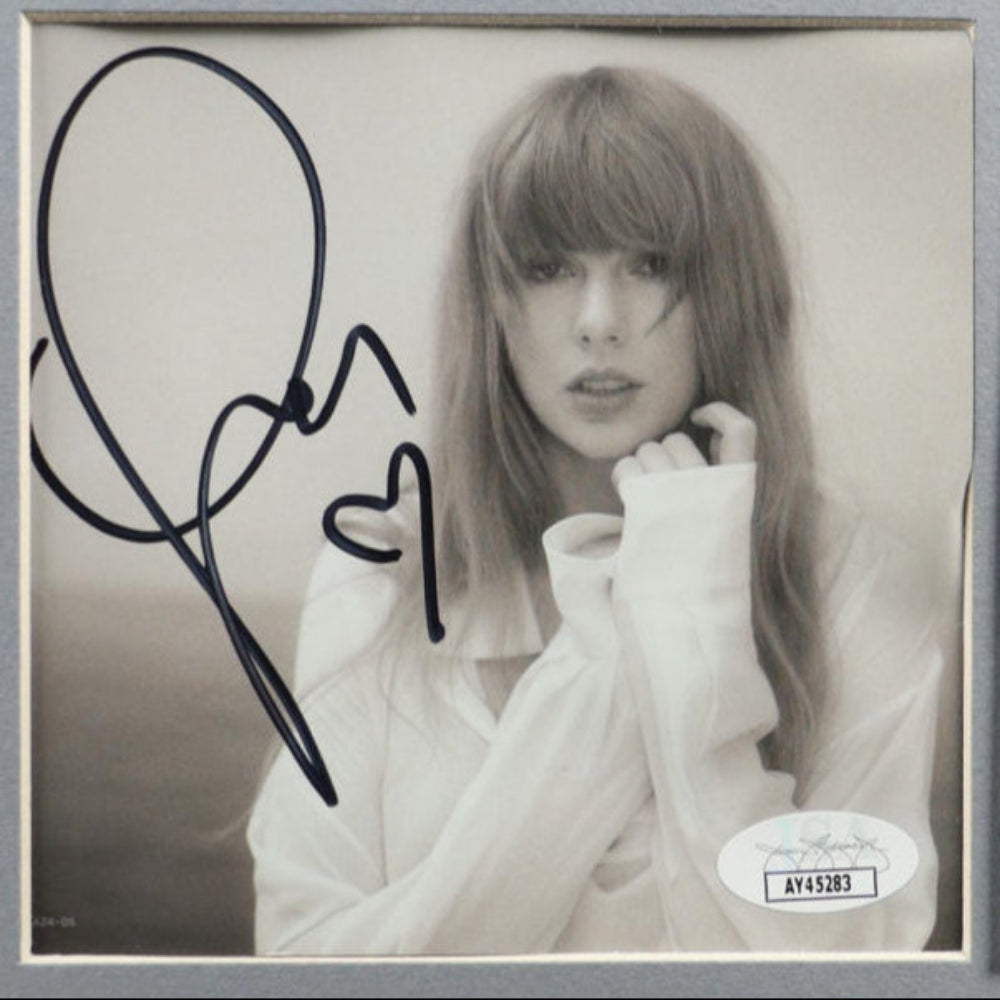 Taylor Swift Signed with &quot;Heart&quot; &quot;Tortured Poets Department&quot; CD Framed Insert Display with Disc (JSA)