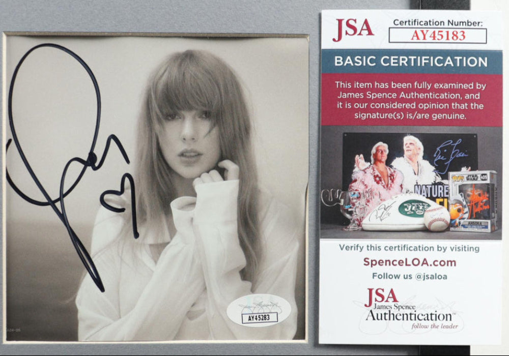 Taylor Swift Signed with &quot;Heart&quot; &quot;Tortured Poets Department&quot; CD Framed Insert Display with Disc (JSA)