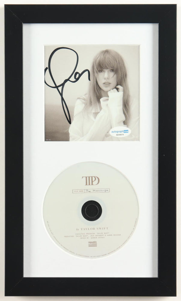 Taylor Swift Signed Framed "The Tortured Poets Department" CD Album Insert Display With Disc (ACOA) (2)