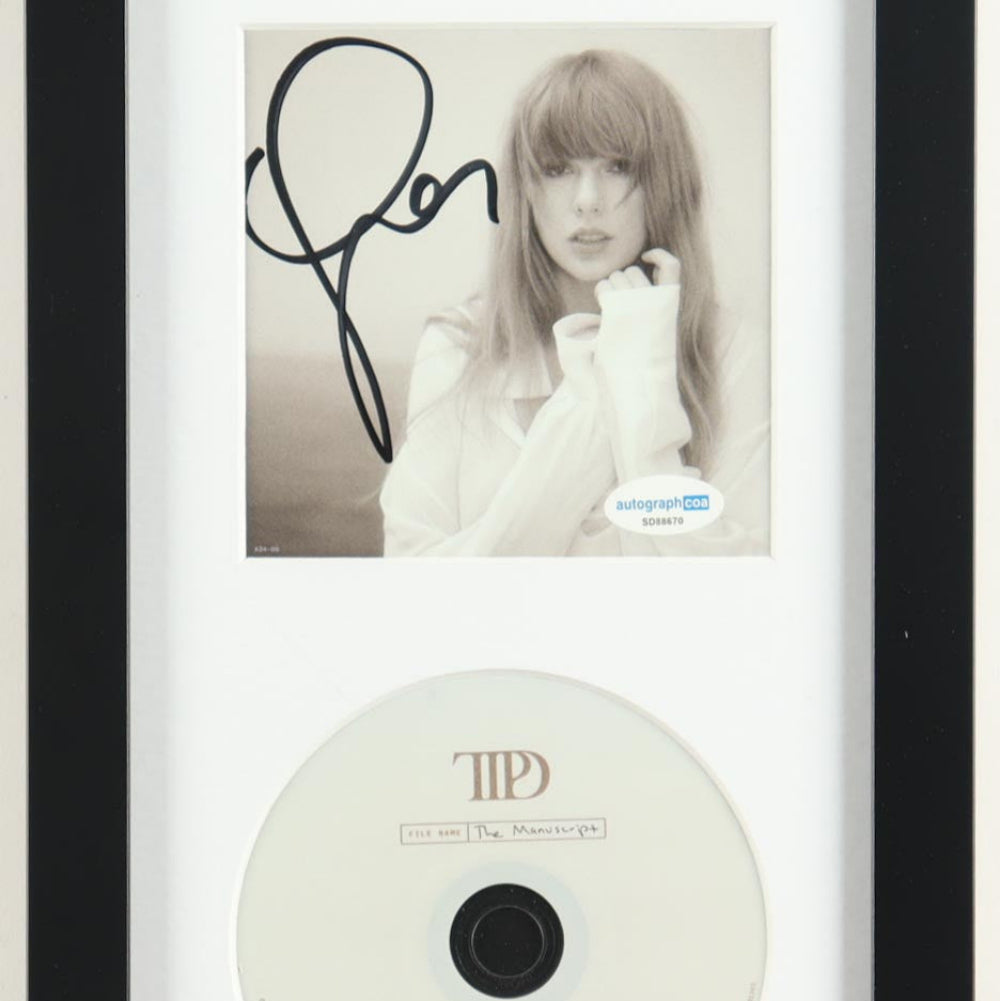 Taylor Swift Signed Framed "The Tortured Poets Department" CD Album Insert Display With Disc (ACOA) (2)