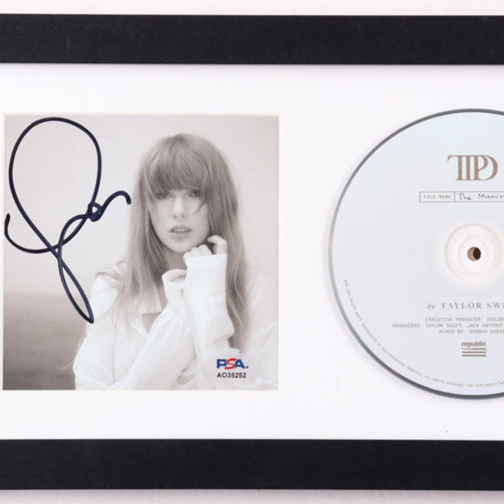 Taylor Swift Signed Framed "The Tortured Poets Department" CD Album Insert Display With Disc (PSA)(8)