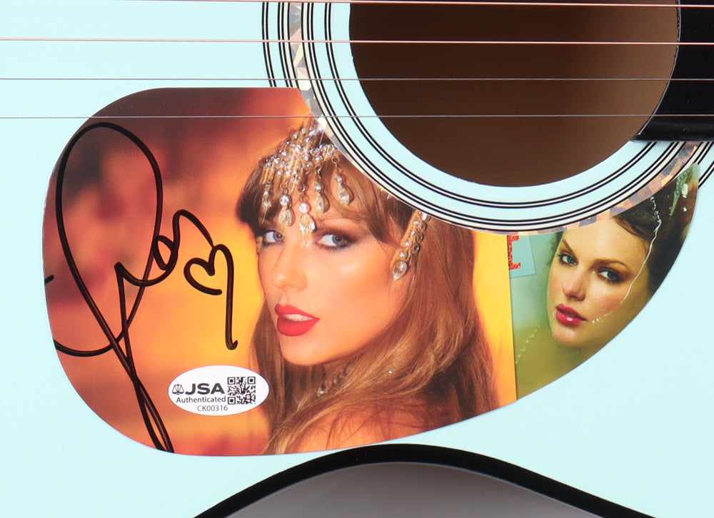 Taylor Swift Signed 38” Acoustic Light Green Guitar (JSA Hologram)