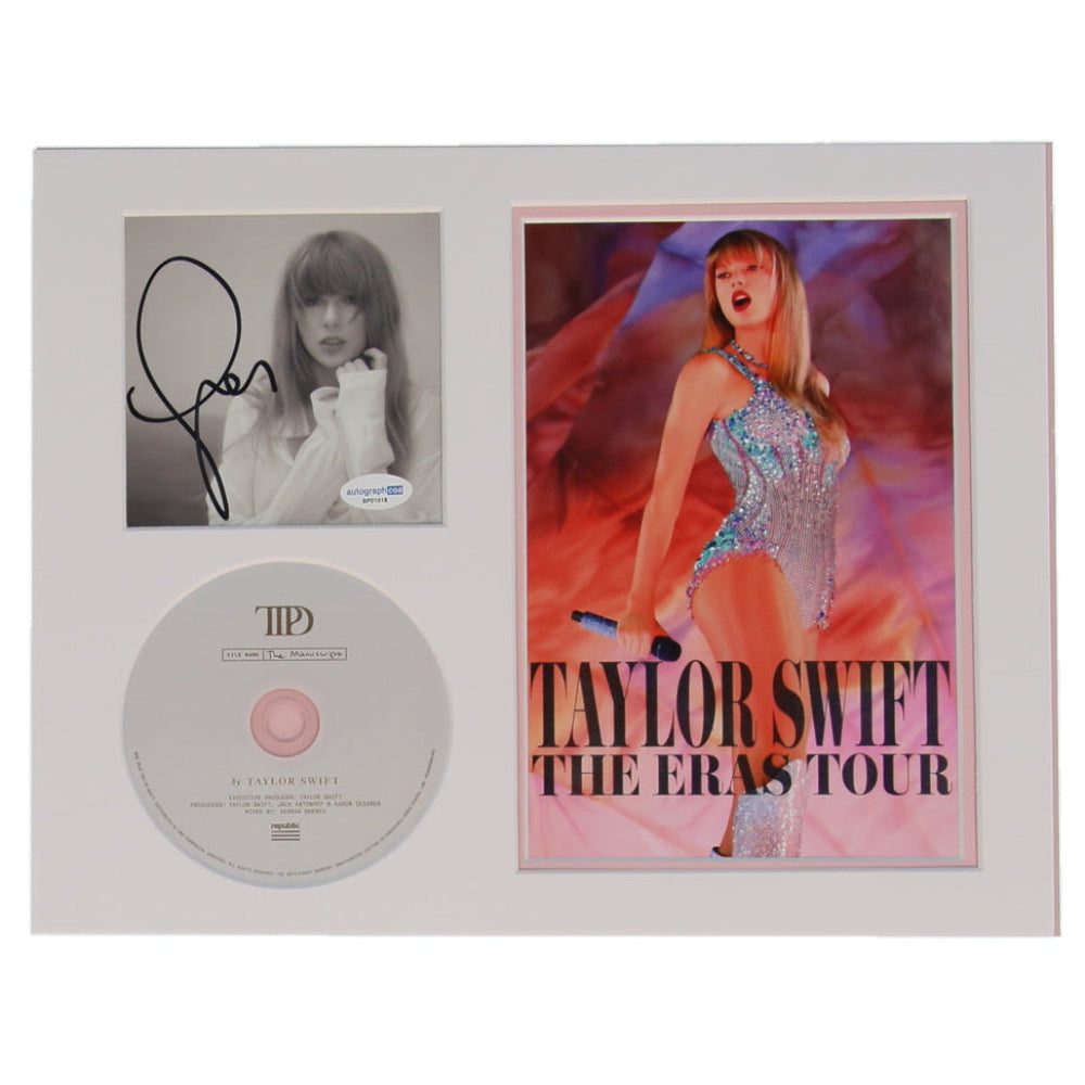 Taylor Swift Signed "Eras Tour" "The Tortured Poets Department" 11x14 Matted CD Insert Display (ACOA)