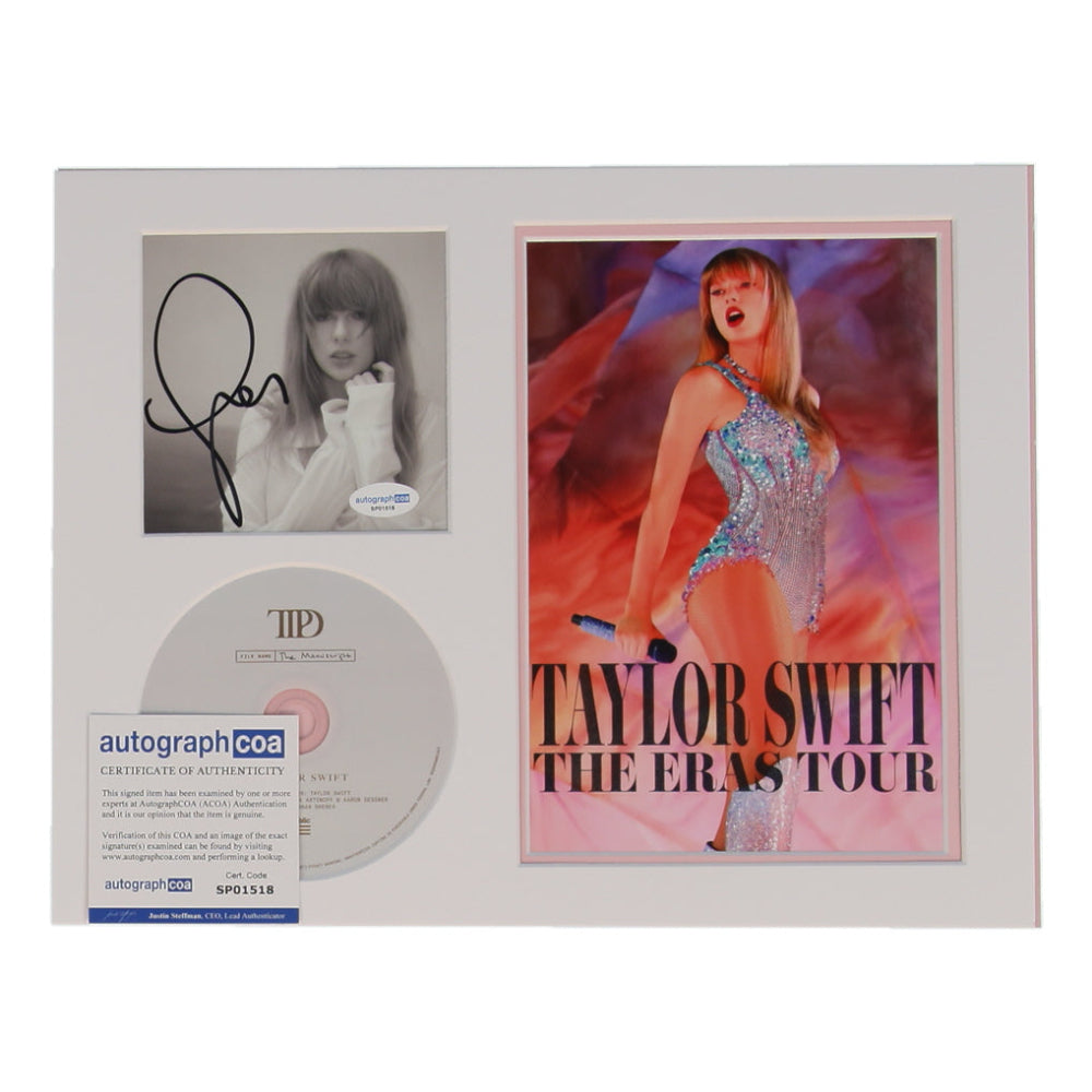 Taylor Swift Signed "Eras Tour" "The Tortured Poets Department" 11x14 Matted CD Insert Display (ACOA)