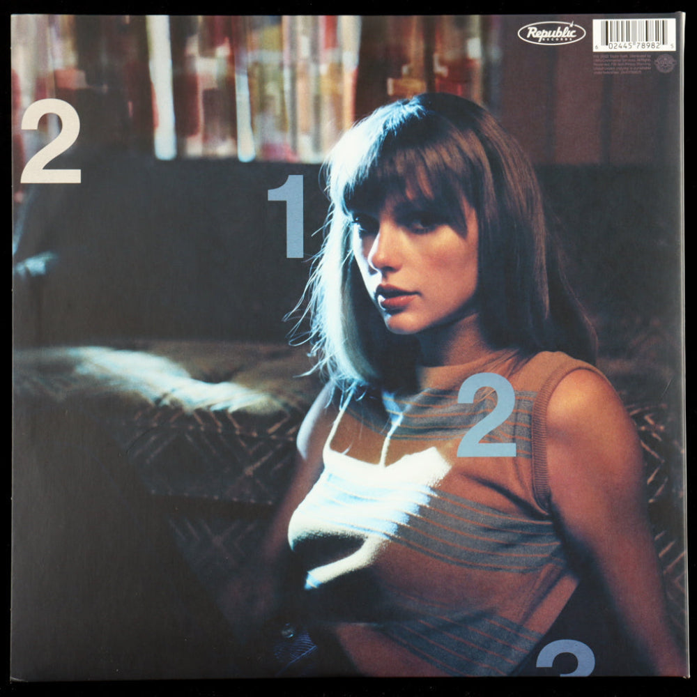 Taylor Swift Long Signature with &quot;Heart&quot; &quot;Midnights&quot; with Moonstone Blue Vinyl Record Album (Beckett)