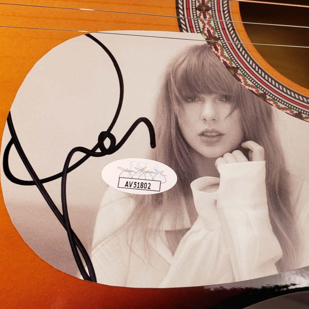 Taylor Swift Signed Orange Acoustic Guitar (JSA Hologram)(1)