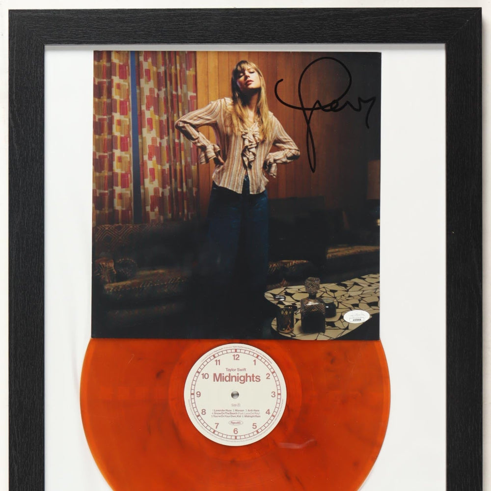 Taylor Swift Long Signature Framed "Midnights" Vinyl Record Album Display (JSA)