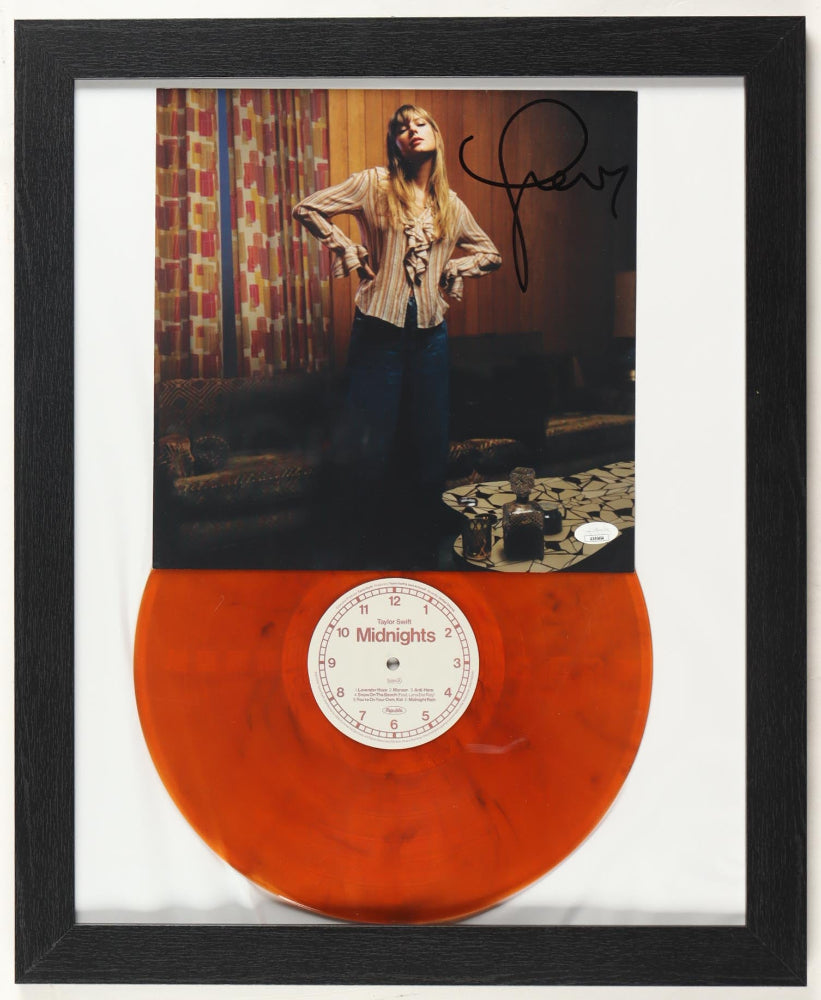 Taylor Swift Long Signature Framed "Midnights" Vinyl Record Album Display (JSA)