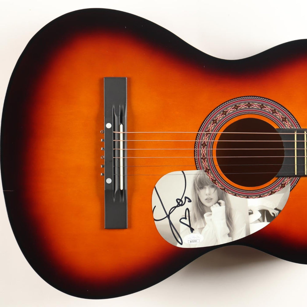 Taylor Swift Signed Orange Acoustic Guitar with a "Heart" (JSA Hologram)