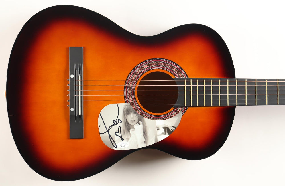 Taylor Swift Signed Orange Acoustic Guitar with a "Heart" (JSA Hologram)