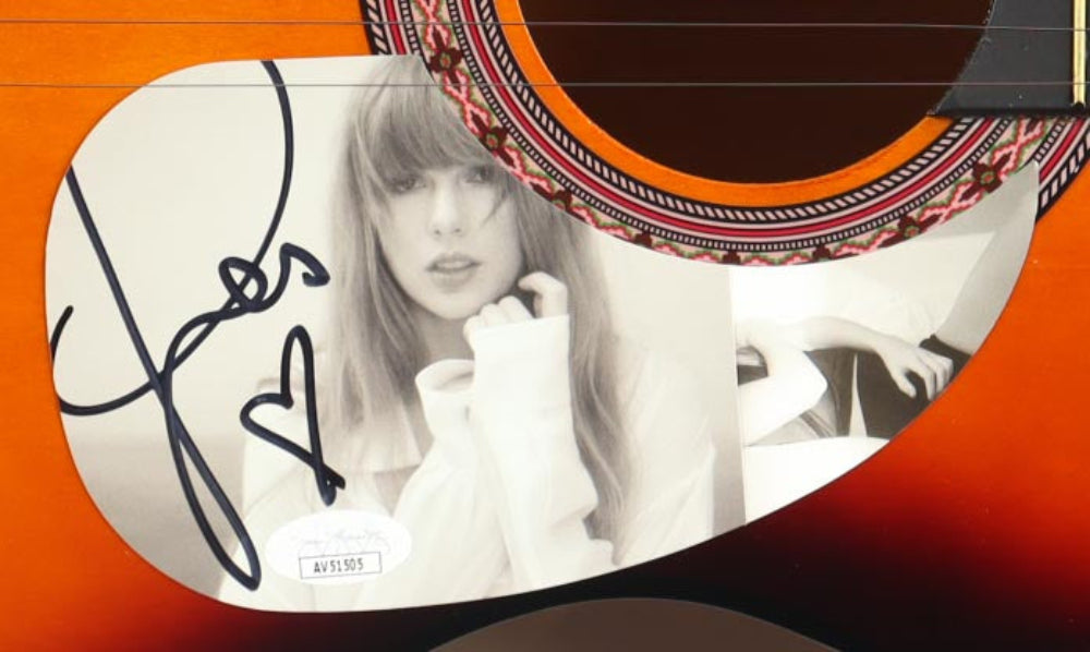 Taylor Swift Signed Orange Acoustic Guitar with a "Heart" (JSA Hologram)