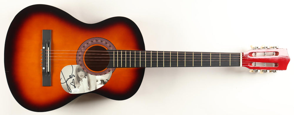Taylor Swift Signed Orange Acoustic Guitar with a "Heart" (JSA Hologram)