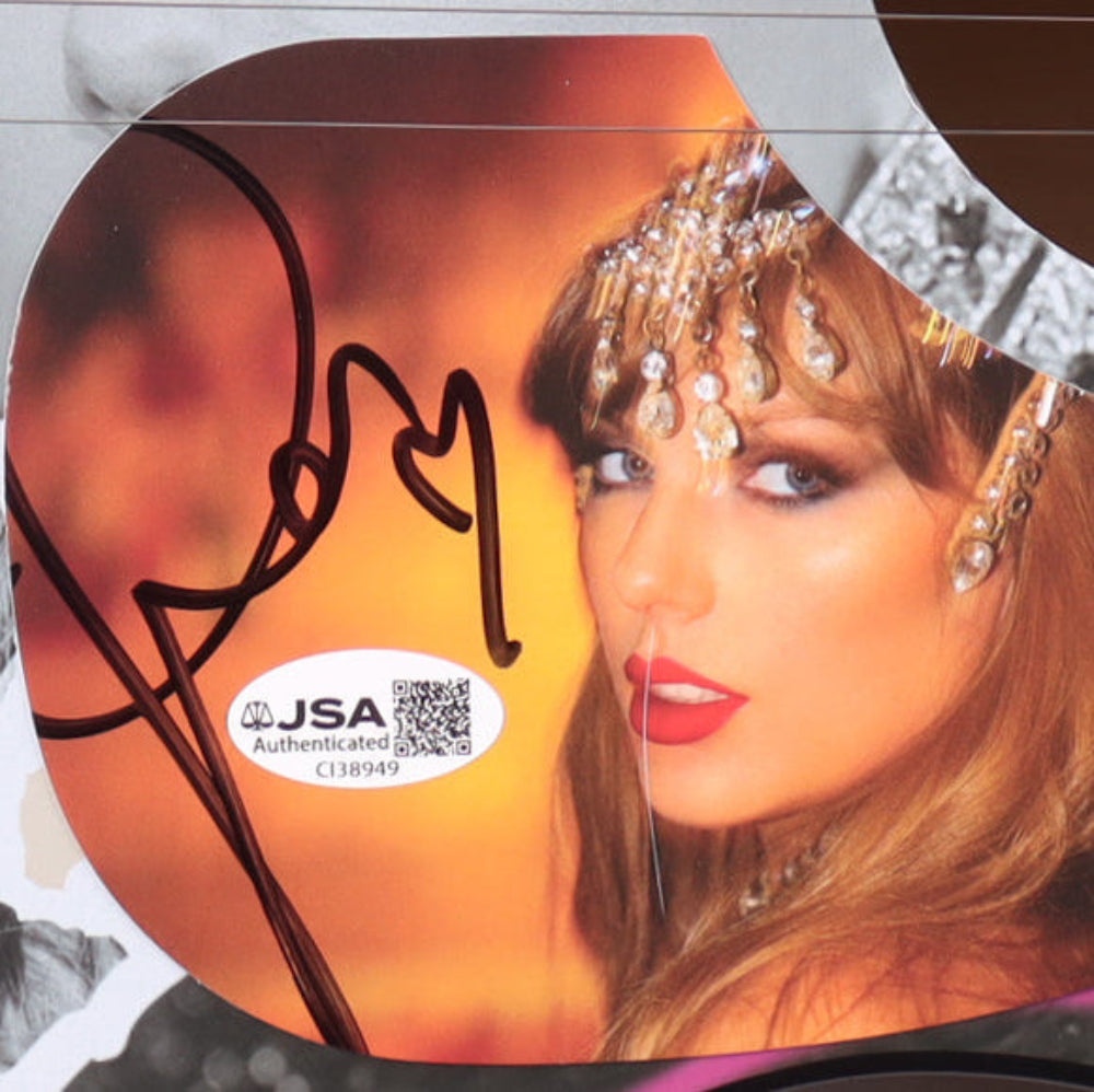 Taylor Swift Signed with a "Heart" Acoustic Guitar with "TLOAS" Insert Pickguard (JSA)