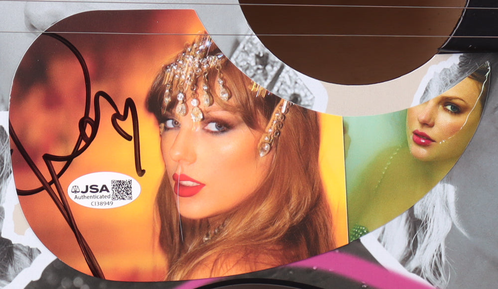 Taylor Swift Signed with a "Heart" Acoustic Guitar with "TLOAS" Insert Pickguard (JSA)