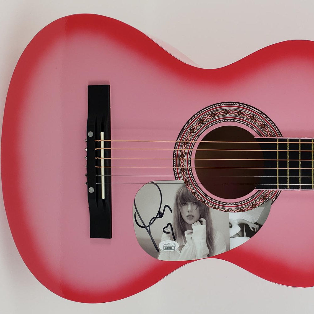 Taylor Swift Signed with a "Heart" 38” Acoustic Pink Guitar (JSA Hologram)