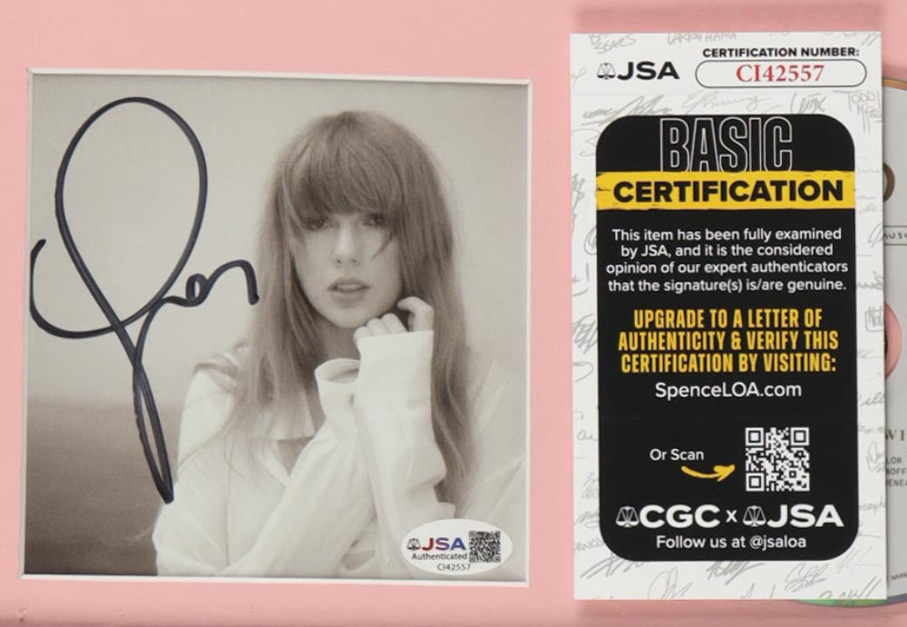 Taylor Swift Signed Pink Framed "The Tortured Poets Department" CD Album Insert Display With Disc (JSA)