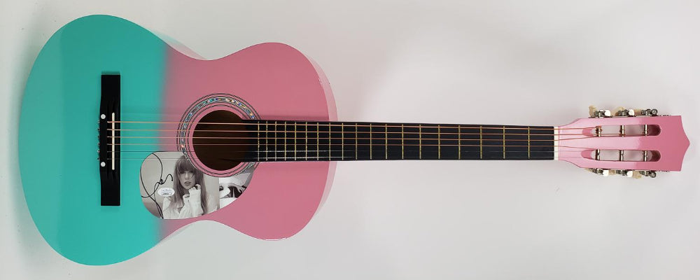 Taylor Swift Signed Pink &amp; Turquoise 38” Acoustic Guitar (JSA)