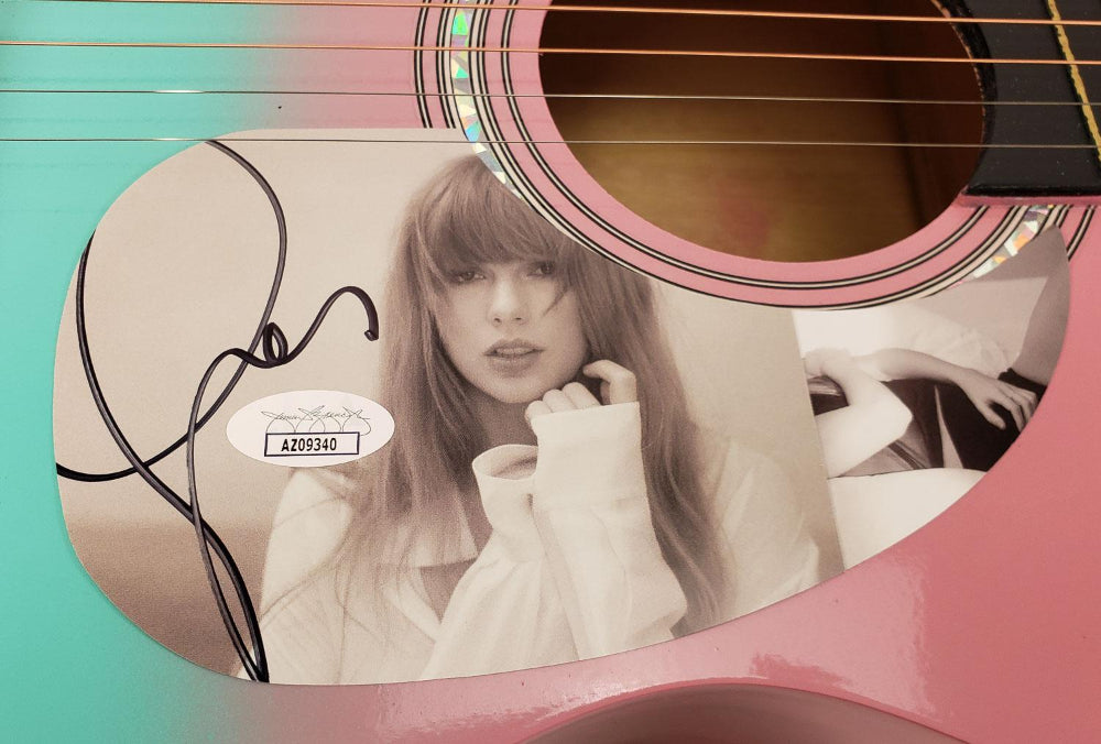 Taylor Swift Signed Pink &amp; Turquoise 38” Acoustic Guitar (JSA)