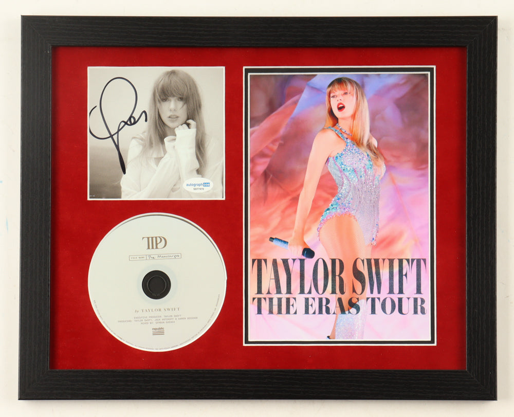 Taylor Swift Signed Framed "The Tortured Poets Department" CD Album Insert Display With Disc (ACOA)