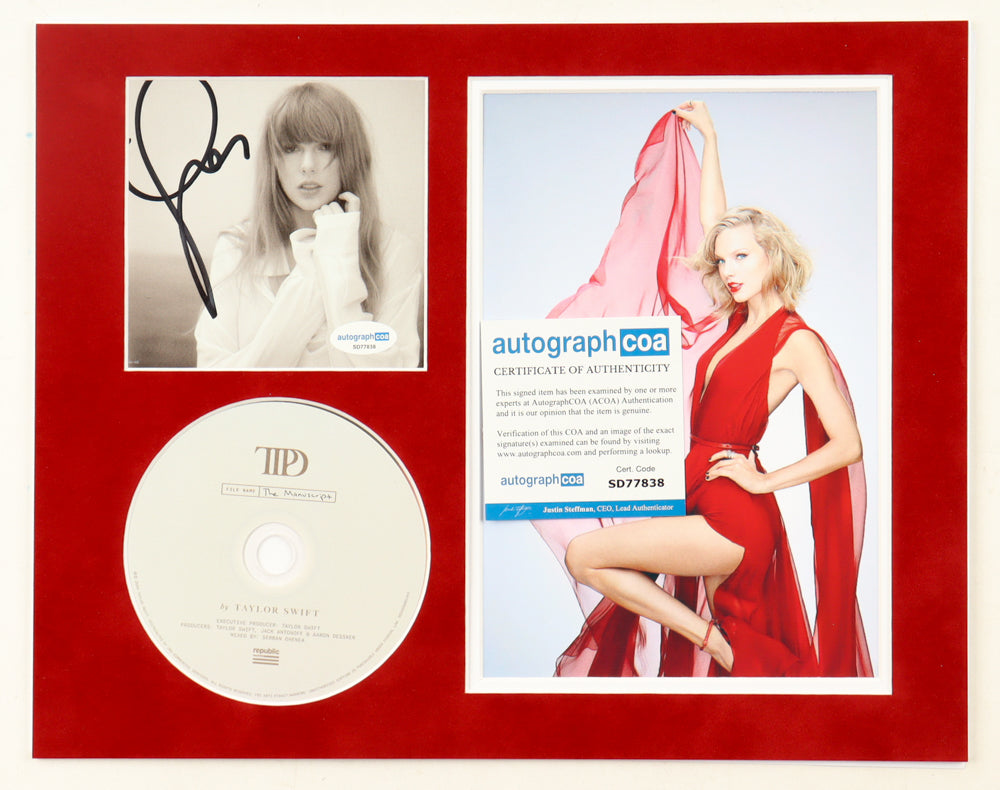Taylor Swift Signed "The Tortured Poets Department" 11x14 Matted CD Insert Display (ACOA)