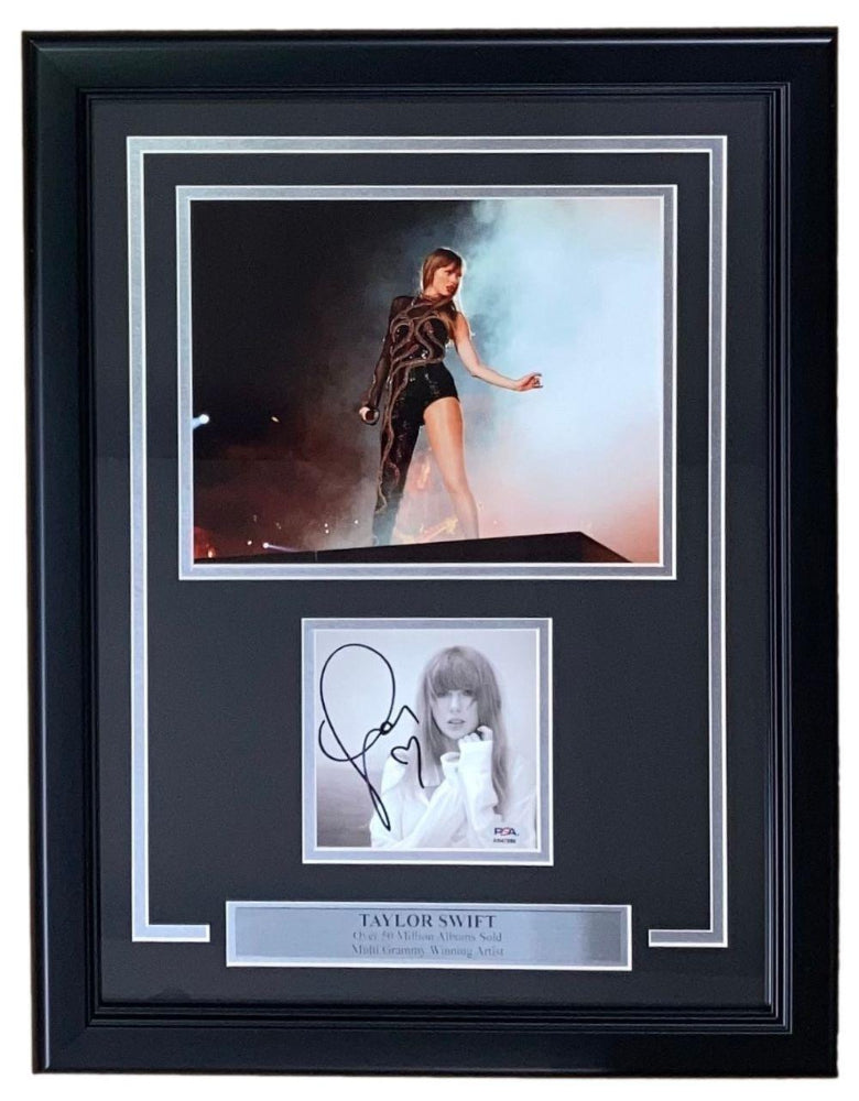 Taylor Swift Signed with a "Heart" Framed "The Tortured Poets Department" CD Album Insert Display (PSA)
