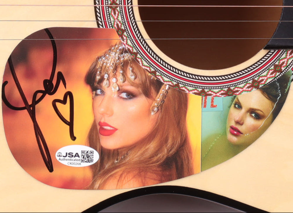 Taylor Swift Signed Blonde Acoustic Guitar with "TLOAS" Insert Pickguard (JSA)