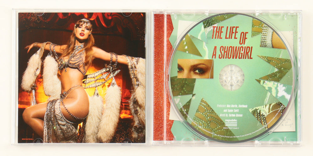 Taylor Swift Signed &quot;The Life of a Showgirl&quot; CD Insert with Case &amp; Disc (2)