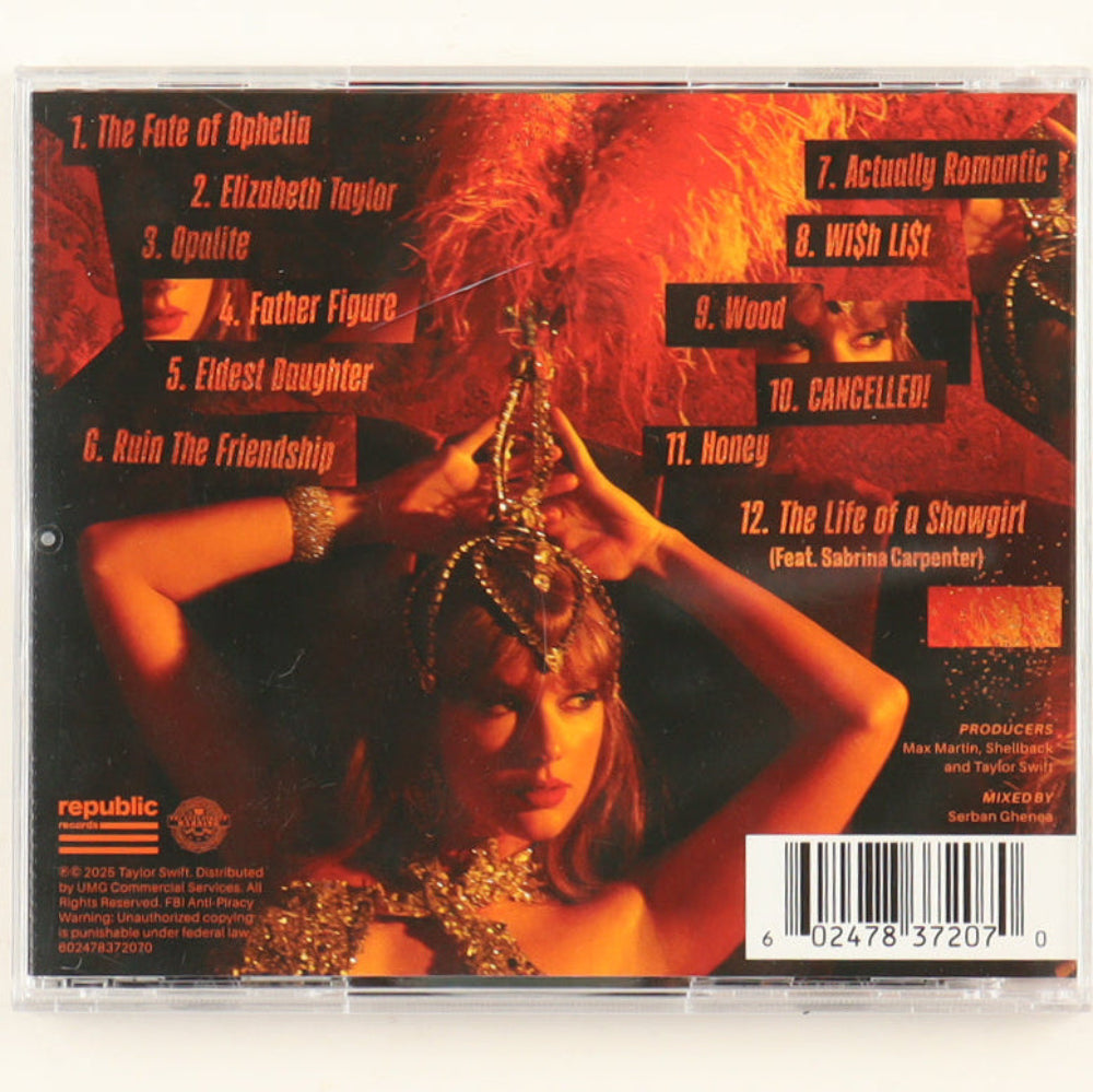 Taylor Swift Signed &quot;The Life of a Showgirl&quot; CD Insert with Case &amp; Disc (2)