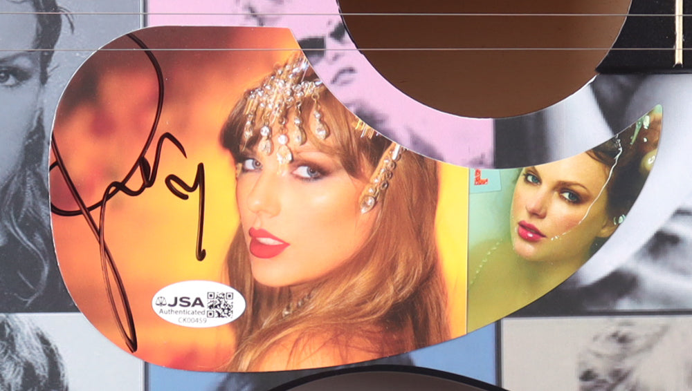 Taylor Swift Signed with a "Heart" "Eras Tour" Acoustic Guitar with "TLOAS" Insert Pickguard