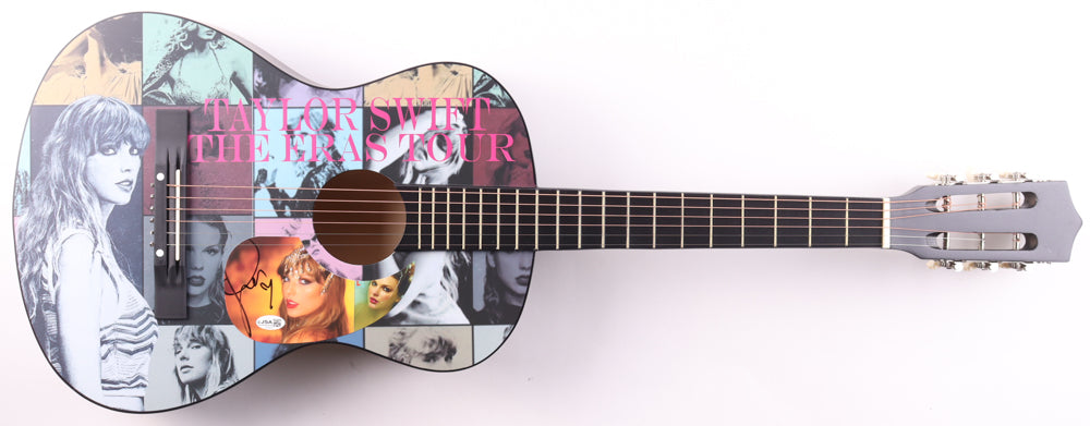 Taylor Swift Signed with a "Heart" "Eras Tour" Acoustic Guitar with "TLOAS" Insert Pickguard