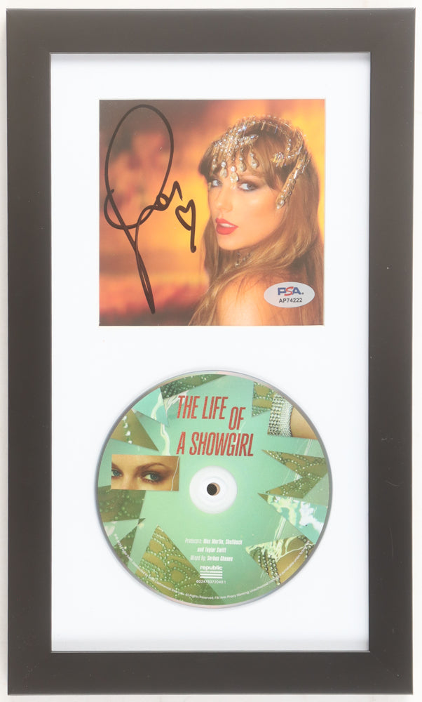 Taylor Swift Signed with a "Heart" "The Life of a Showgirl" Framed CD Album Display (PSA)