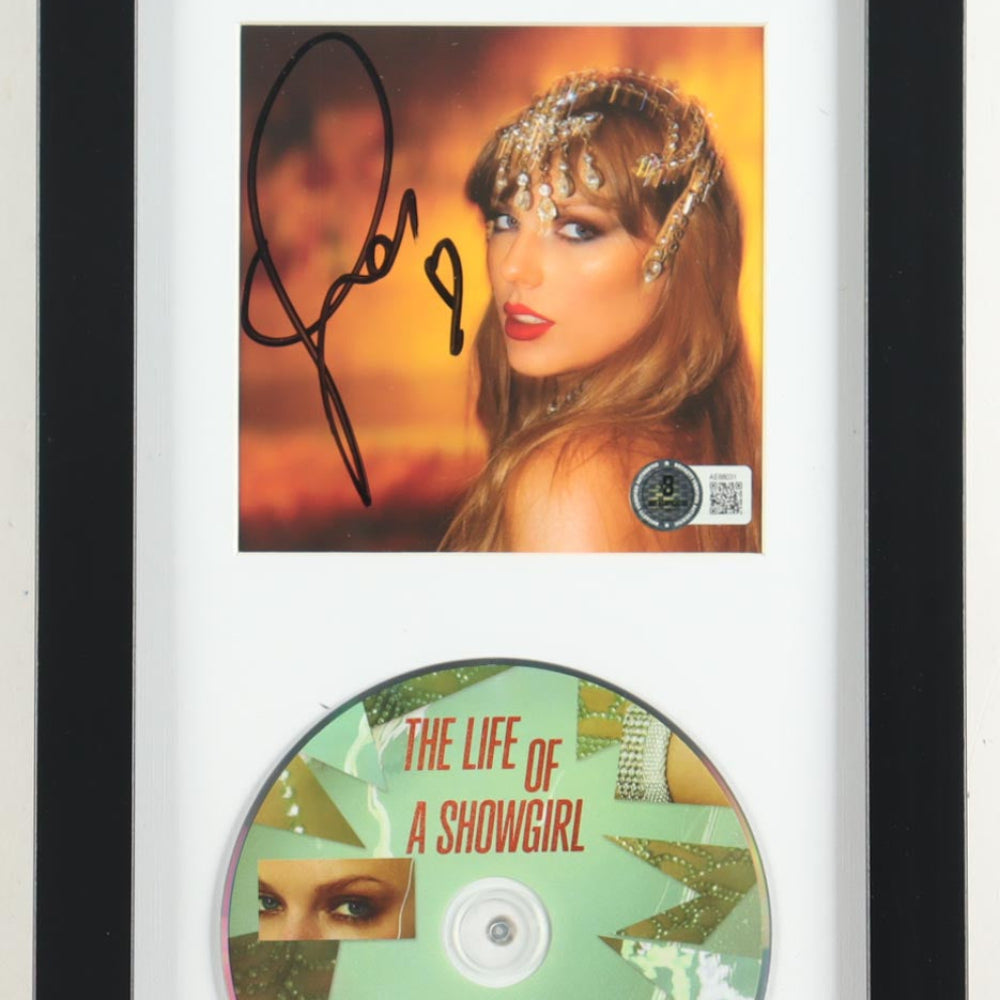 Taylor Swift Signed with a "Heart" "The Life of a Showgirl" Framed CD Album Display (Beckett)