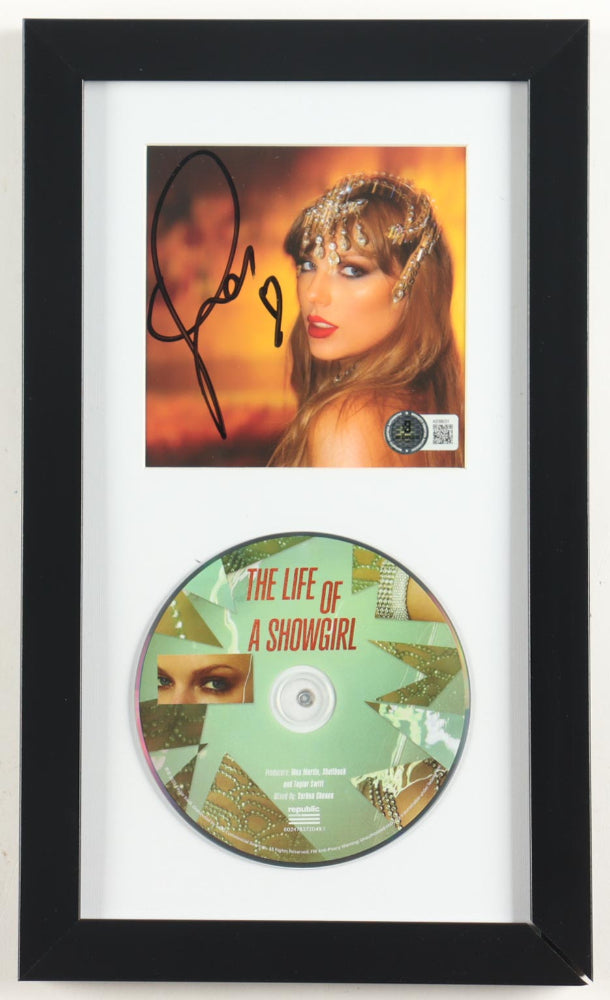 Taylor Swift Signed with a "Heart" "The Life of a Showgirl" Framed CD Album Display (Beckett)
